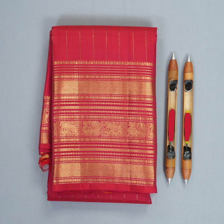 Hayagrivas Handloom Pink Kanjivaram Silk Saree KBF835H3-1