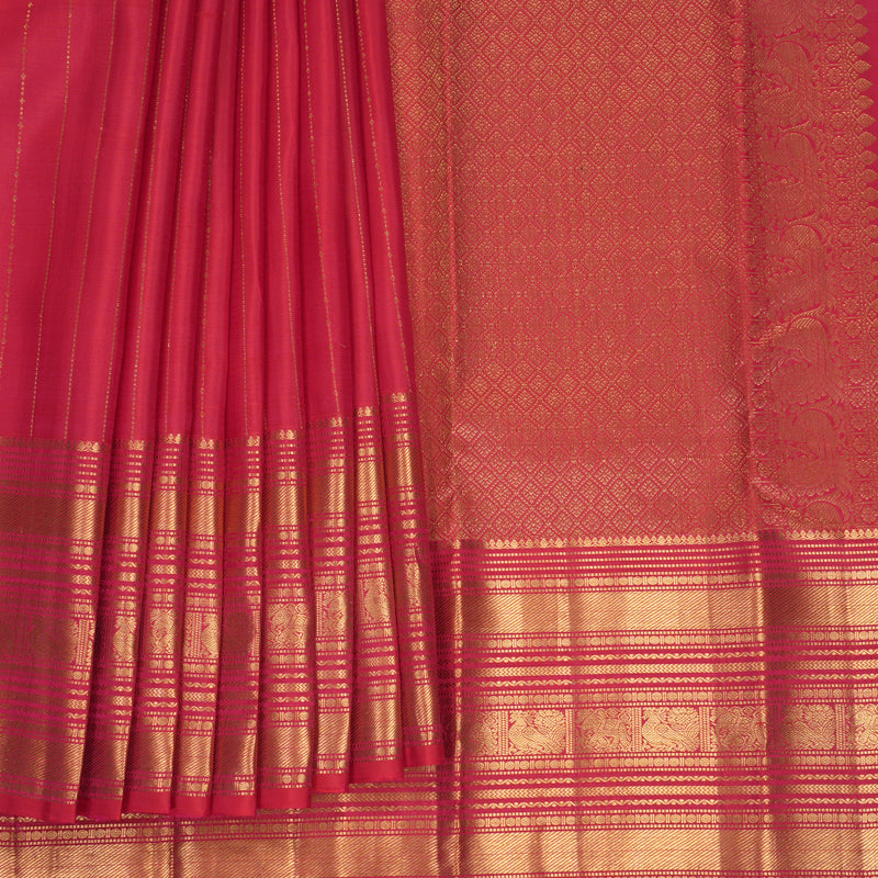Hayagrivas Handloom Pink Kanjivaram Silk Saree KBF835H3-1