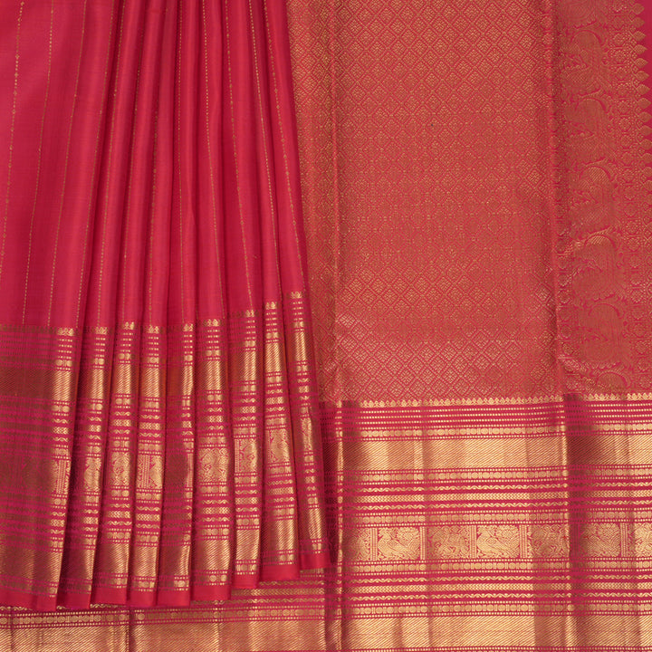 Hayagrivas Handloom Pink Kanjivaram Silk Saree KBF835H3-1