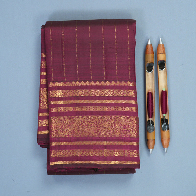 Hayagrivas Handloom Wine Purple Kanjivaram Silk Saree KBF835H3-2