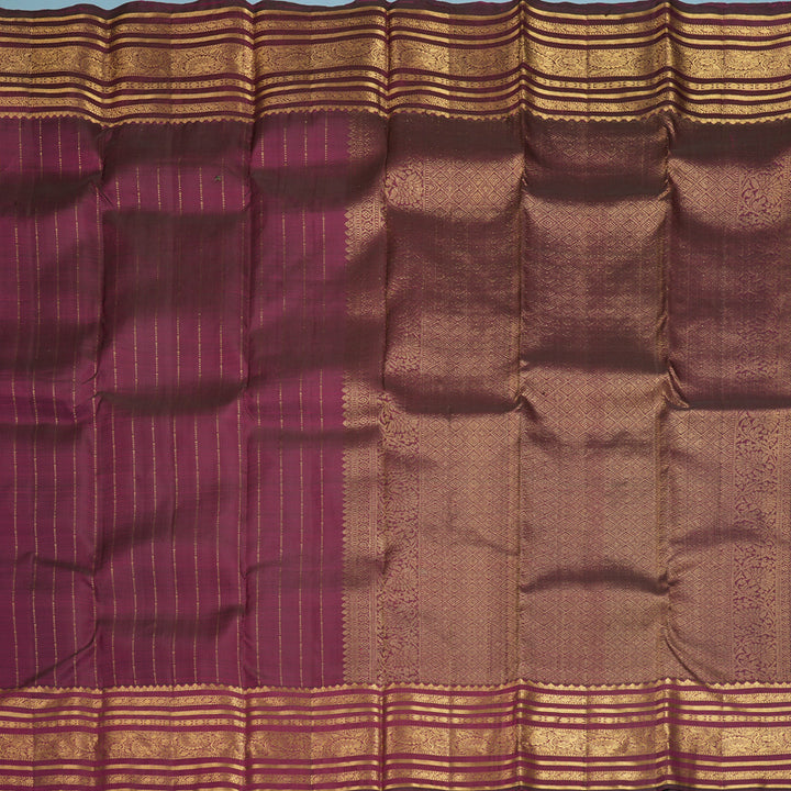 Hayagrivas Handloom Wine Purple Kanjivaram Silk Saree KBF835H3-2