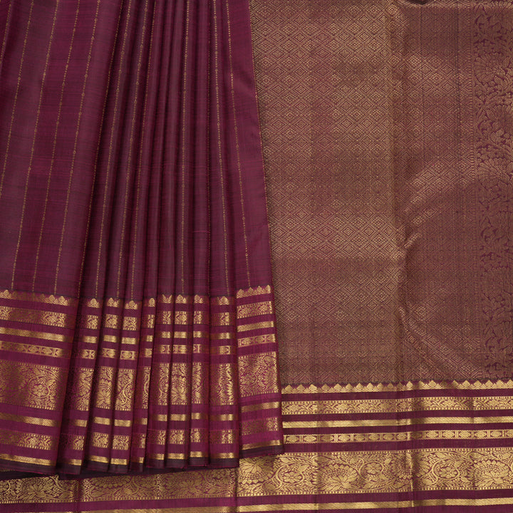 Hayagrivas Handloom Wine Purple Kanjivaram Silk Saree KBF835H3-2