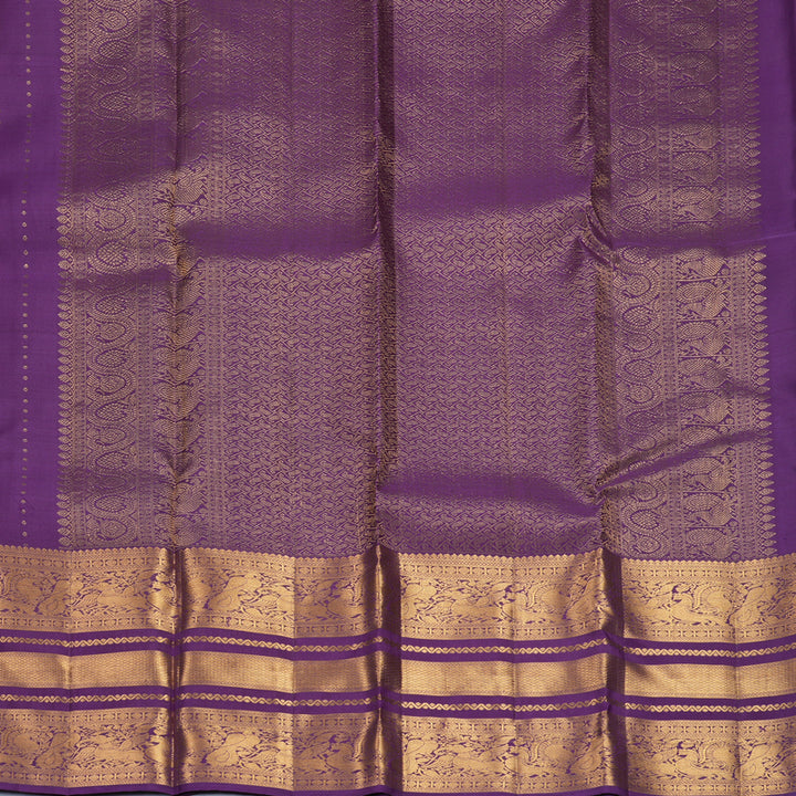 Hayagrivas Handloom Purple Kanjivaram Silk Saree KBF835H3-3