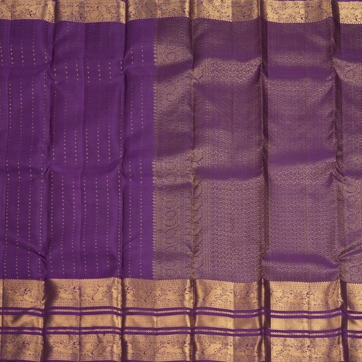 Hayagrivas Handloom Purple Kanjivaram Silk Saree KBF835H3-3