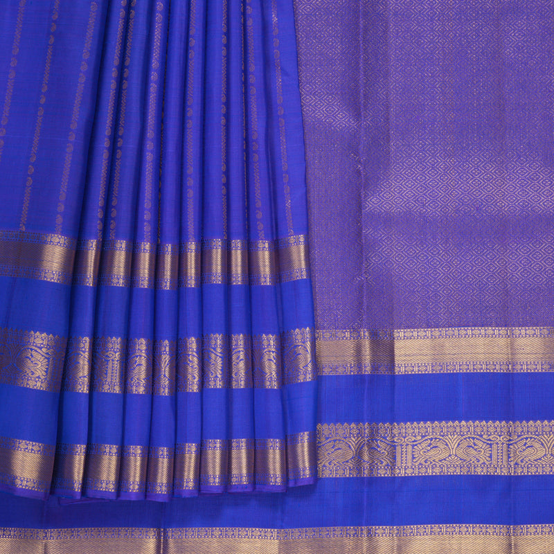 Hayagrivas Handloom MS Blue Kanjivaram Silk Saree KBF835H3-5