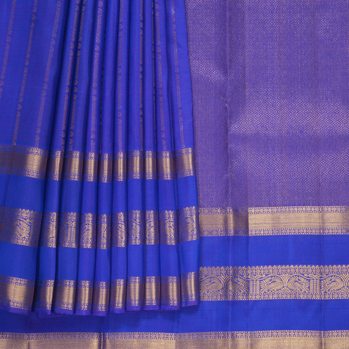 Hayagrivas Handloom MS Blue Kanjivaram Silk Saree KBF835H3-5