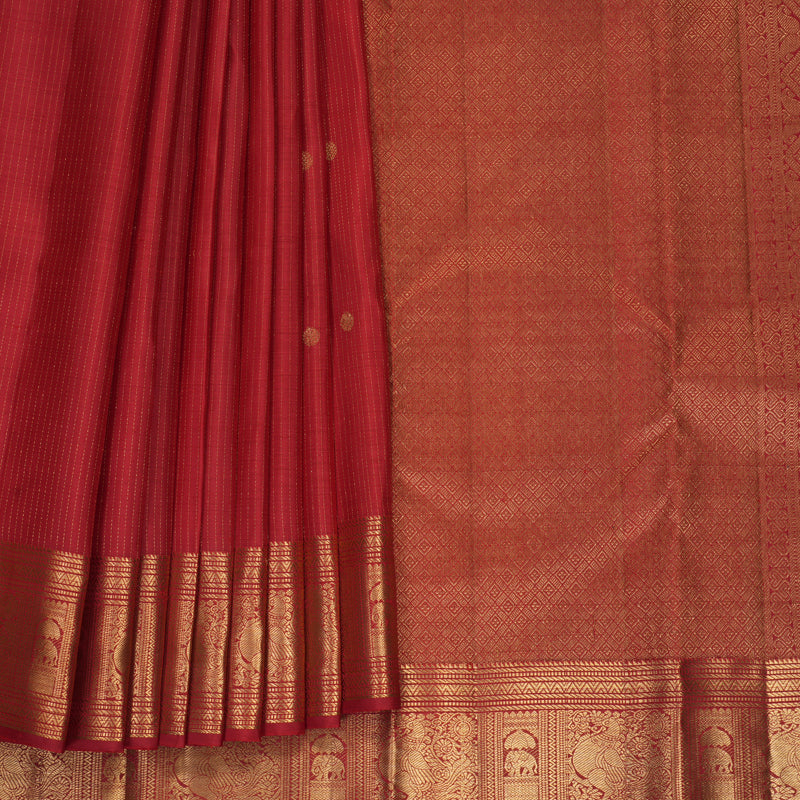Hayagrivas Handloom Red Kanjivaram Silk Saree KBF835H4-2