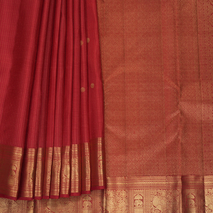 Hayagrivas Handloom Red Kanjivaram Silk Saree KBF835H4-2