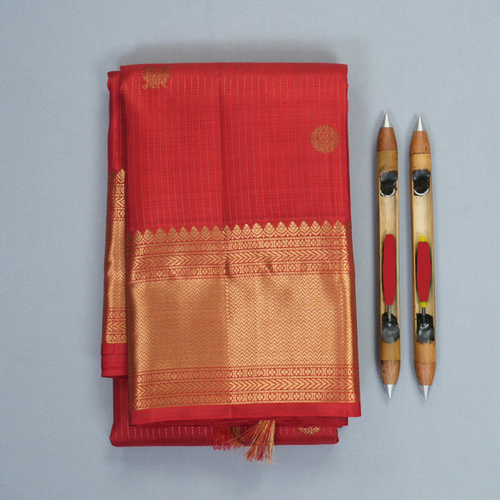 Hayagrivas Handloom Red Kanjivaram Silk Saree KBF835H4-4