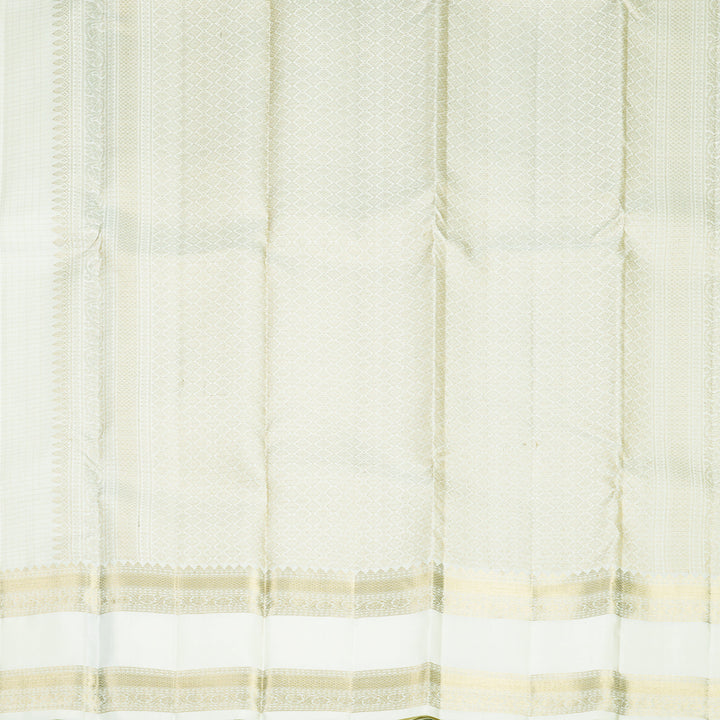 Hayagrivas Handloom Half-White Kanjivaram Silk Saree KBF835H6-2