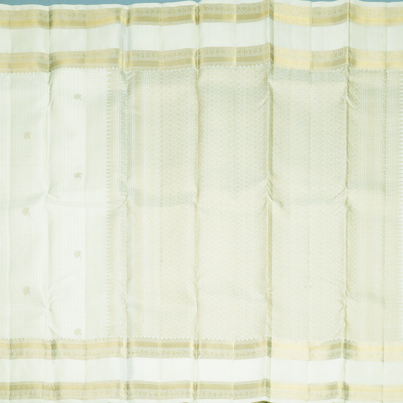 Hayagrivas Handloom Half-White Kanjivaram Silk Saree KBF835H6-2