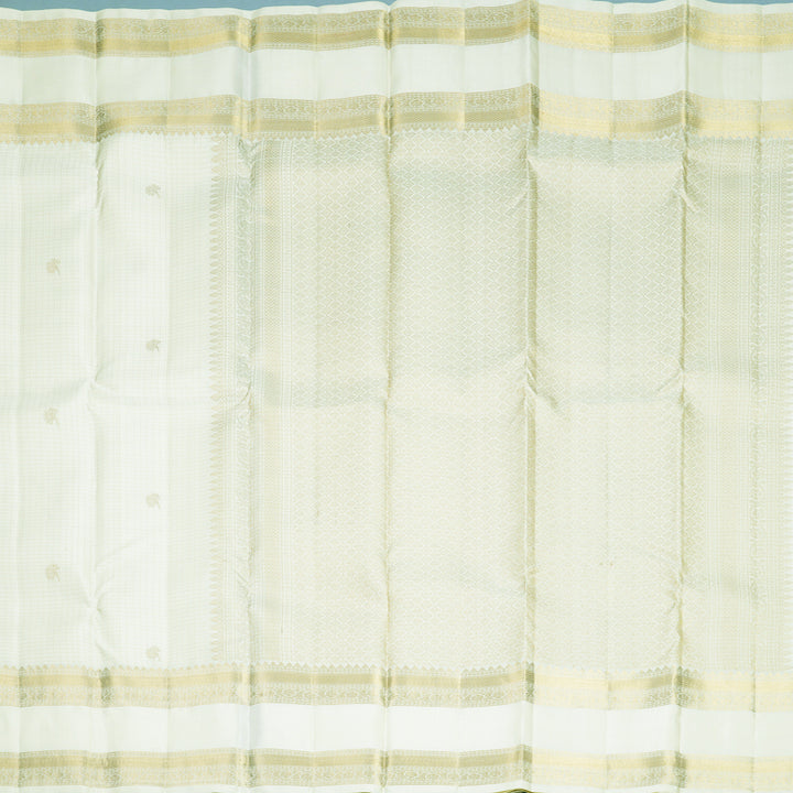 Hayagrivas Handloom Half-White Kanjivaram Silk Saree KBF835H6-2