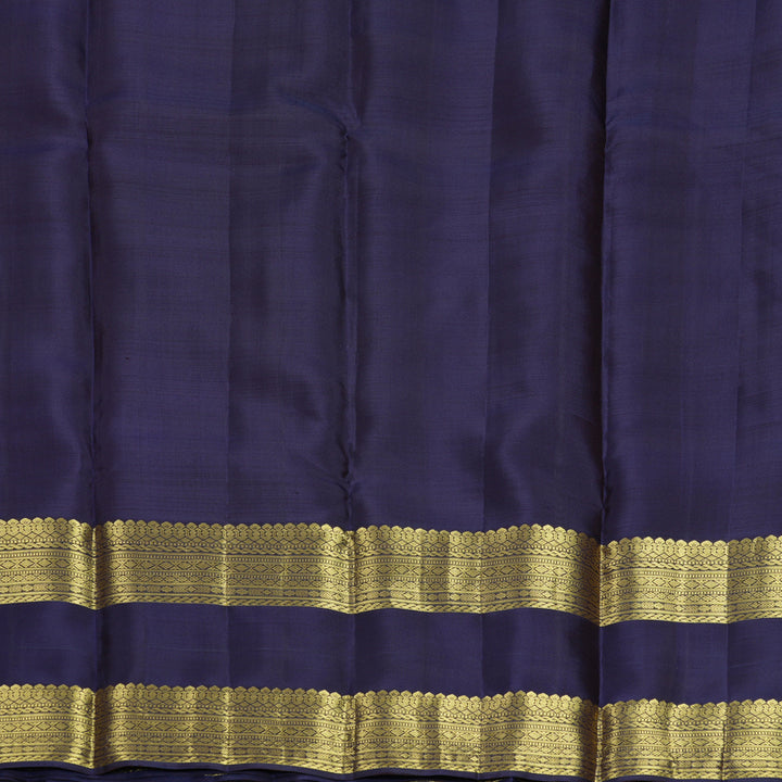 Hayagrivas Handloom Vadamalli Purple Kanjivaram Silk Saree with Midnight Blue Border KBF835H7-2