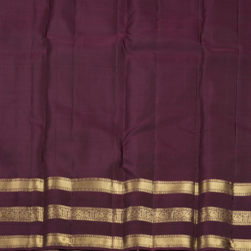 Hayagrivas Handloom Brinjal Purple Kanjivaram Silk Saree with Coffee Brown Border KBF835H7-3