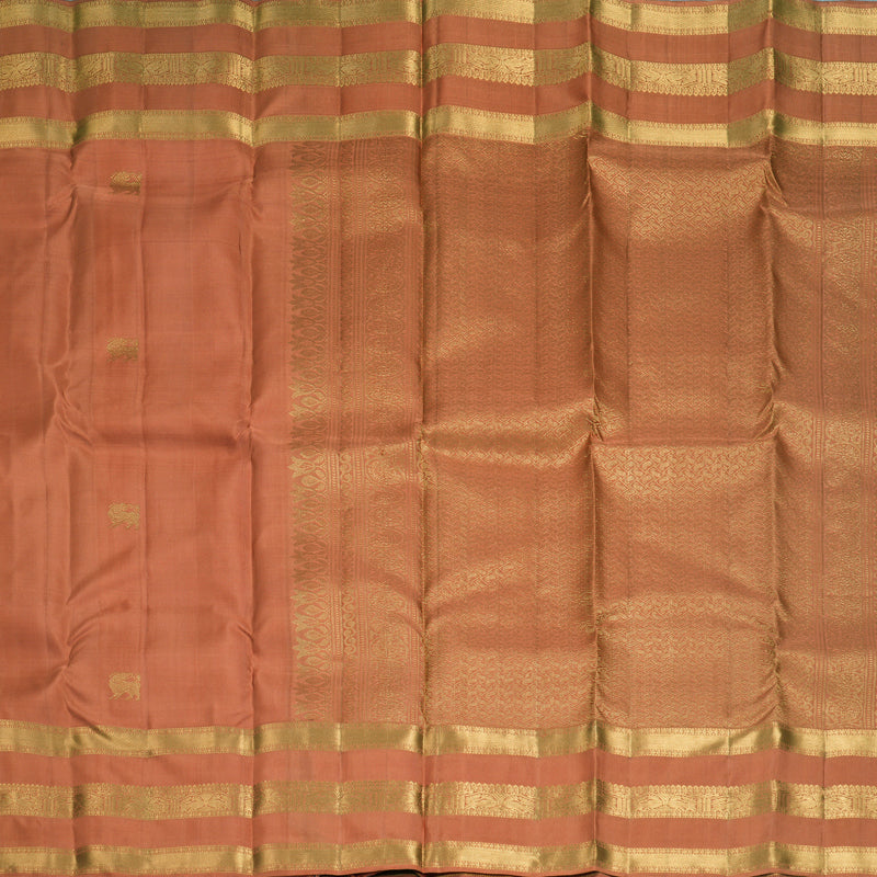 Hayagrivas Handloom Carrot Orange Kanjivaram Silk Saree KBF835H7-5