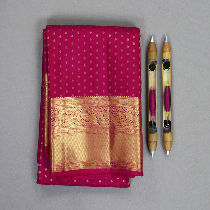 Hayagrivas Handloom Pink Kanjivaram Silk Saree KBF835H9-1