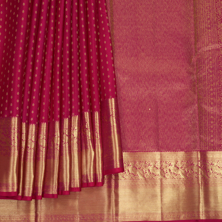 Hayagrivas Handloom Pink Kanjivaram Silk Saree KBF835H9-1