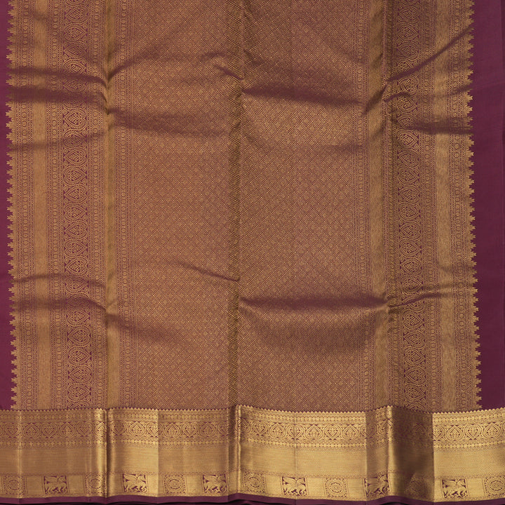 Hayagrivas Handloom Burgundy Kanjivaram Silk Saree KBF835H9-4