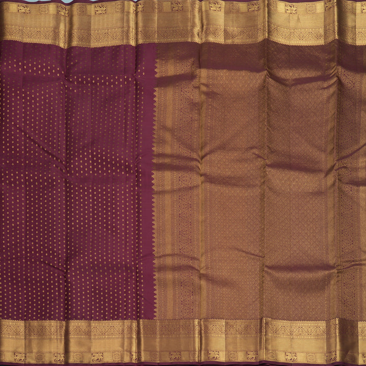 Hayagrivas Handloom Burgundy Kanjivaram Silk Saree KBF835H9-4