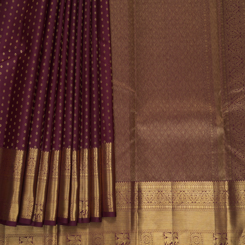 Hayagrivas Handloom Burgundy Kanjivaram Silk Saree KBF835H9-4