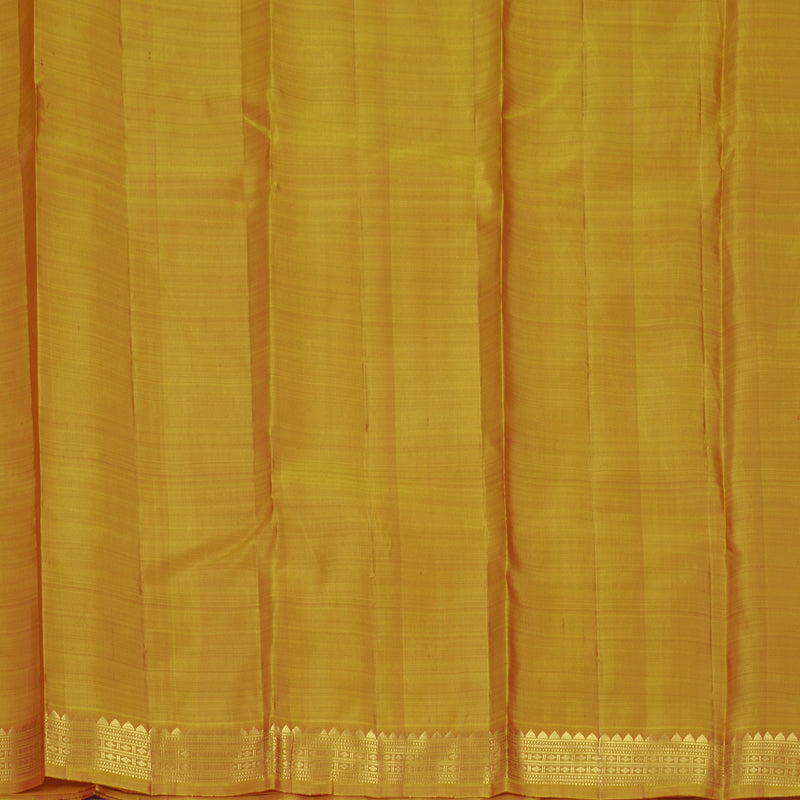 Hayagrivas Handloom Dark Maroon Kanjivaram Silk Saree with Golden Yellow Border KBF836H1-2