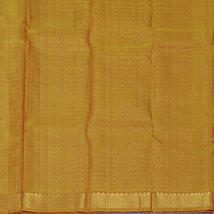 Hayagrivas Handloom Dark Maroon Kanjivaram Silk Saree with Golden Yellow Border KBF836H1-2