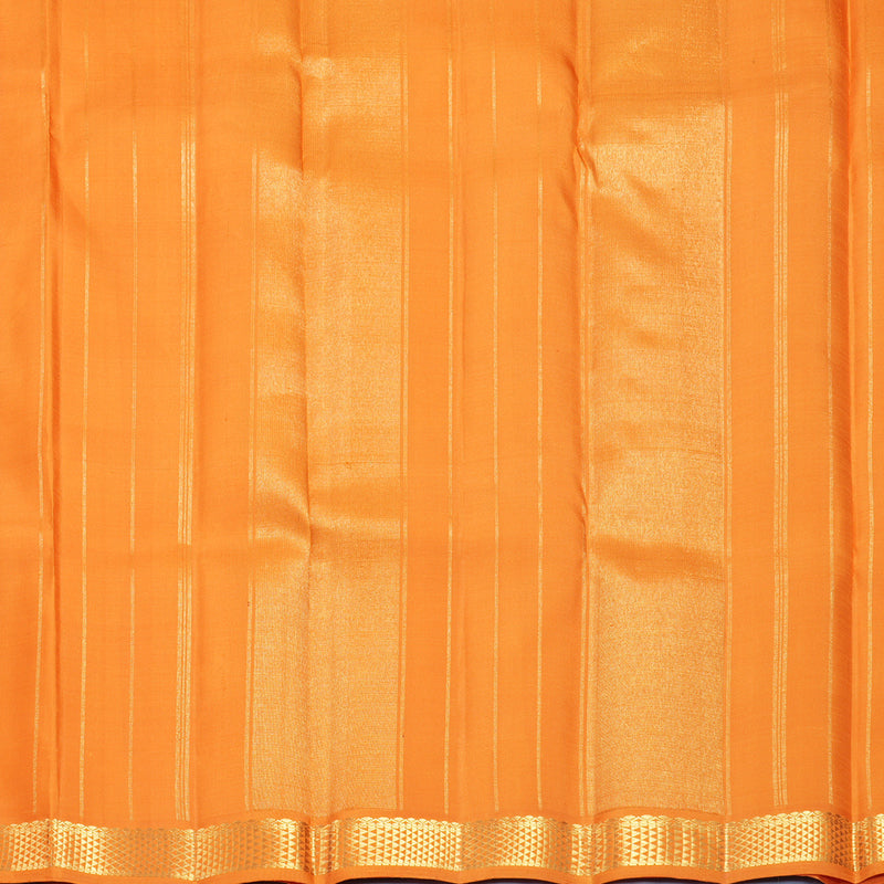 Hayagrivas Handloom Pastel Checks Kanjivaram Silk Saree with Orange Border KBF836H2-2