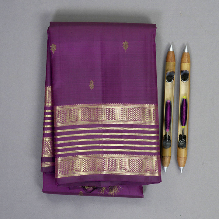 Hayagrivas Handloom Purple Kanjivaram Silk Saree KBF836H3-1