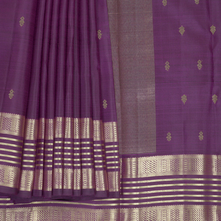 Hayagrivas Handloom Purple Kanjivaram Silk Saree KBF836H3-1
