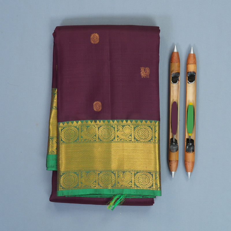 Hayagrivas Handloom Nagapazham Kanjivaram Silk Saree with Meenakshi Green Border KBF836H3-2