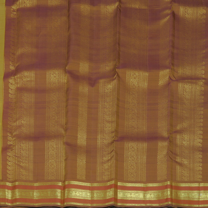 Hayagrivas Handloom Yellow Kanjivaram Silk Saree with Honey Shade Border KBF836H3-4