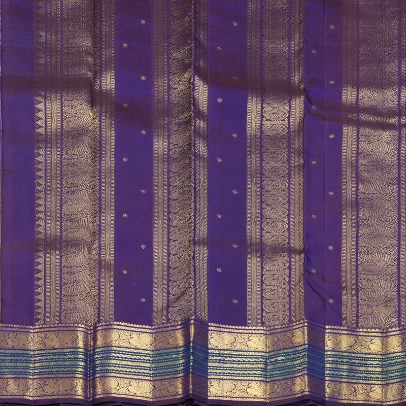 Hayagrivas Handloom MS Blue Kanjivaram Silk Saree with Nagapazham Border KBF836H4-1