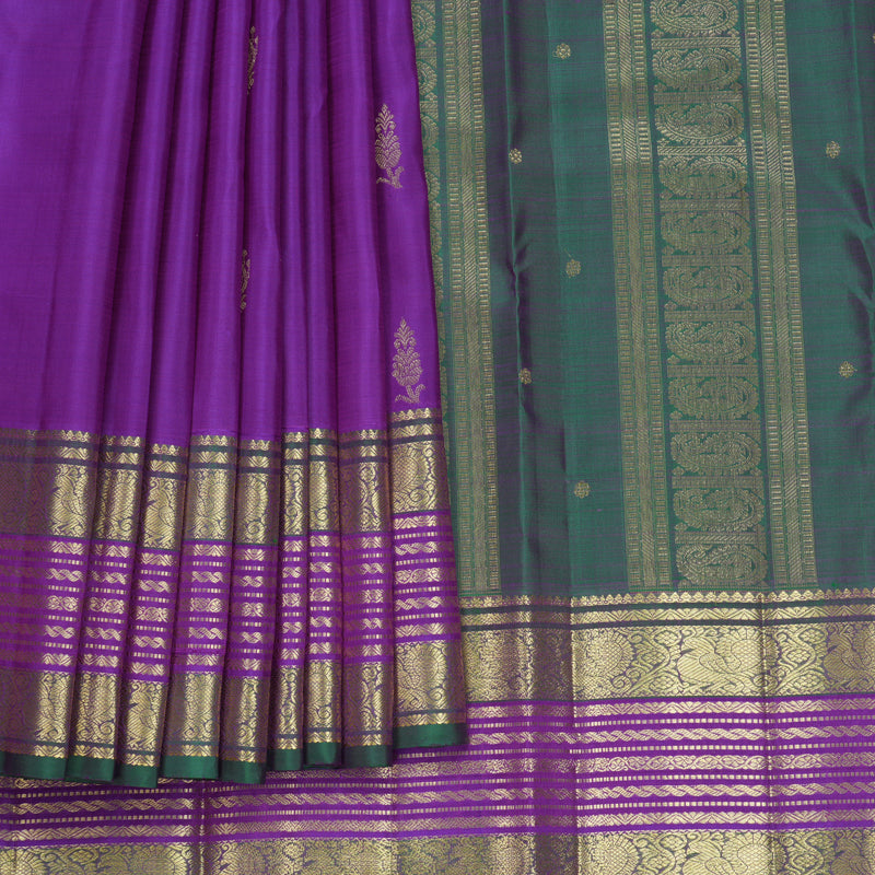 Hayagrivas Handloom Purple Kanjivaram Silk Saree KBF836H4-2