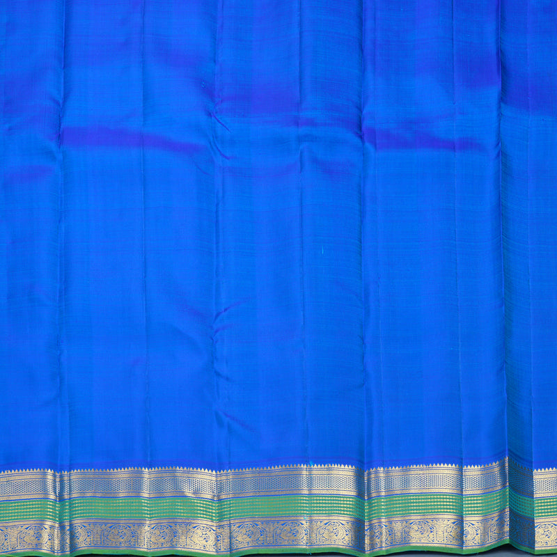 Hayagrivas Handloom Sky Blue Kanjivaram Silk Saree with Sage Green Border KBF836H5-1