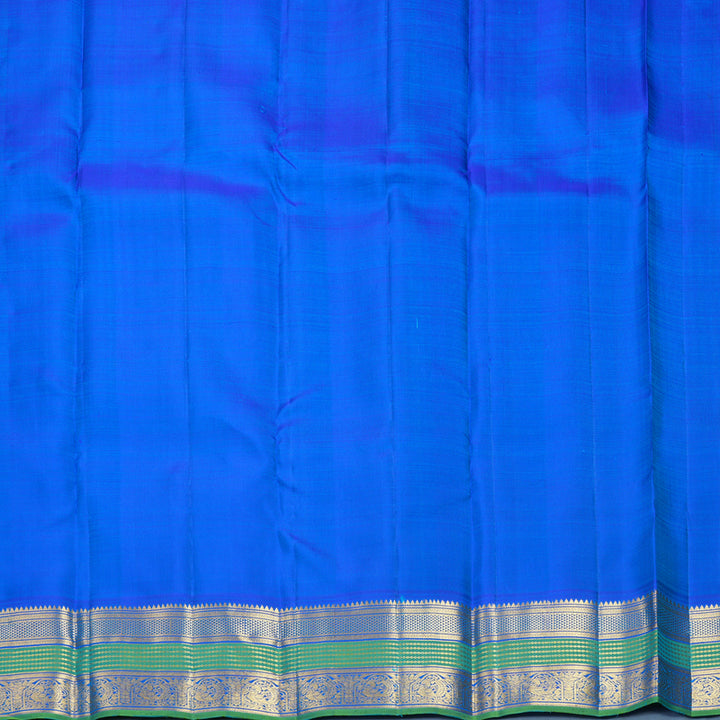 Hayagrivas Handloom Sky Blue Kanjivaram Silk Saree with Sage Green Border KBF836H5-1