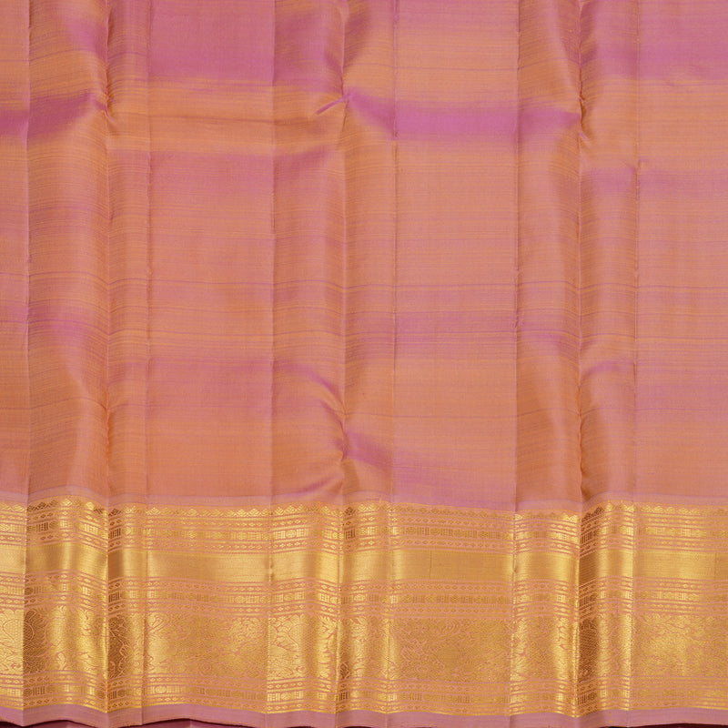 Hayagrivas Handloom Fluorescent Green Kanjivaram Silk Saree with Onion Pink Border KBF836H5-2