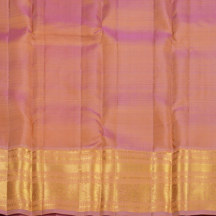 Hayagrivas Handloom Fluorescent Green Kanjivaram Silk Saree with Onion Pink Border KBF836H5-2