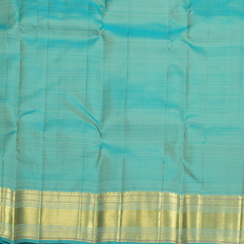 Hayagrivas Handloom Light Elaichi Green Kanjivaram Silk Saree with Teal Green Border KBF836H45-4
