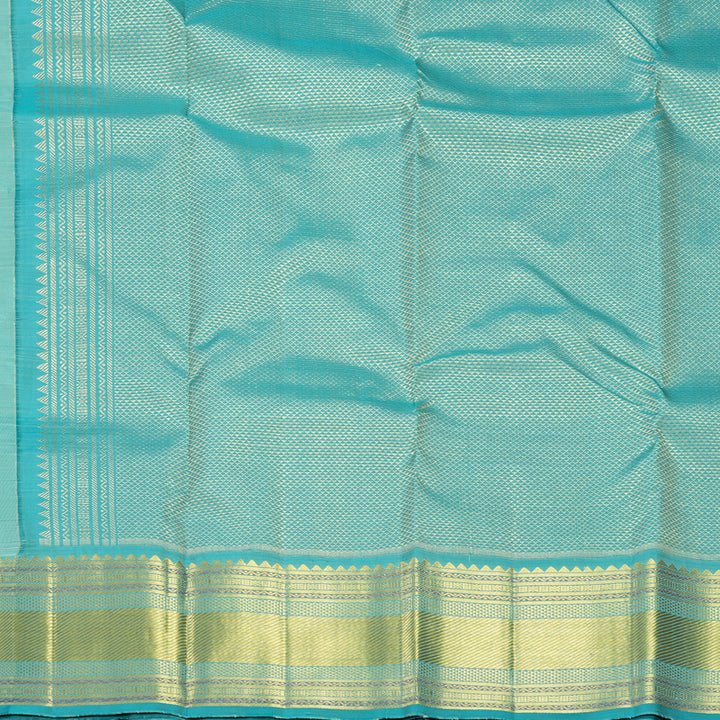 Hayagrivas Handloom Pastel Green Kanjivaram Silk Saree with Sea Green Border KBF836H5-6