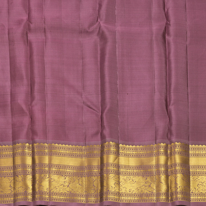 Hayagrivas Handloom Green Kanjivaram Silk Saree with Mauve Border KBF836H5-7