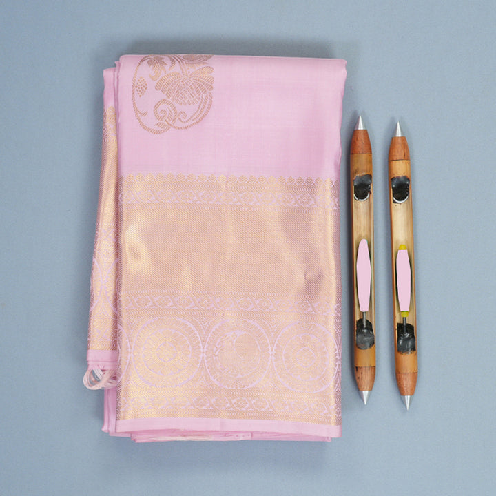 Hayagrivas Handloom Baby Pink Kanjivaram Silk Saree KBF836H5-9