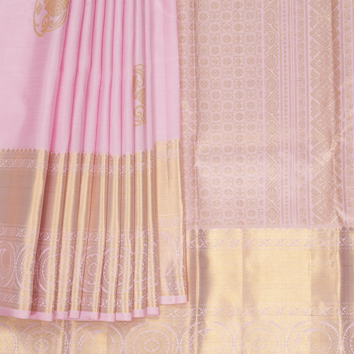 Hayagrivas Handloom Baby Pink Kanjivaram Silk Saree KBF836H5-9