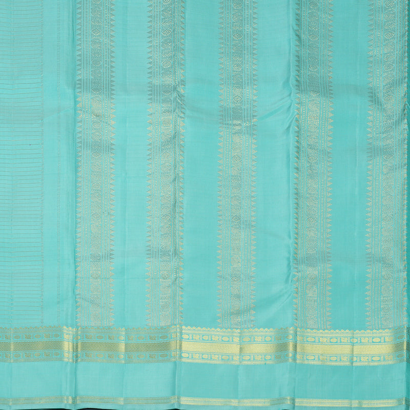 Hayagrivas Handloom Light Teal Kanjivaram Silk Saree KBF836H6-1