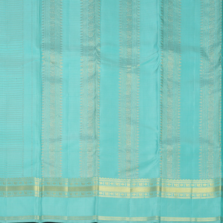 Hayagrivas Handloom Light Teal Kanjivaram Silk Saree KBF836H6-1