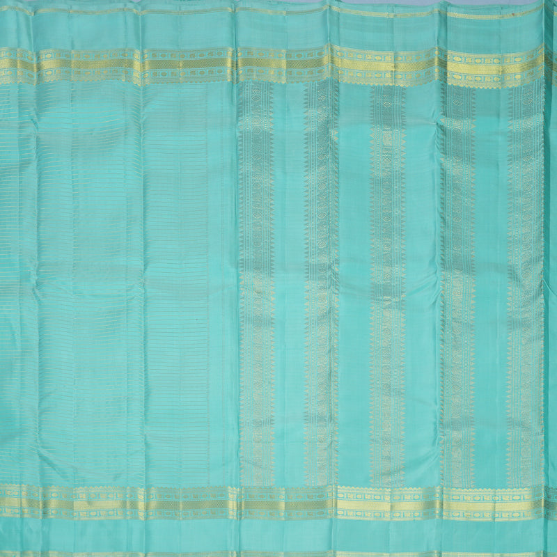 Hayagrivas Handloom Light Teal Kanjivaram Silk Saree KBF836H6-1