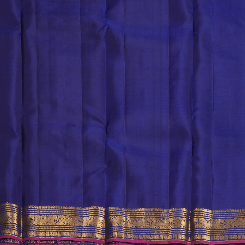 Hayagrivas Handloom Dark Blue Kanjivaram Silk Saree KBF836H7-1