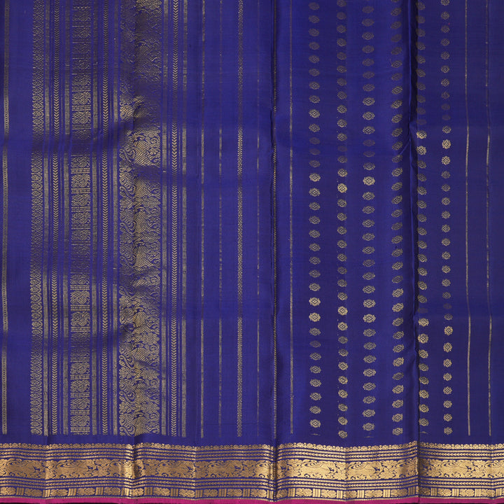 Hayagrivas Handloom Dark Blue Kanjivaram Silk Saree KBF836H7-1