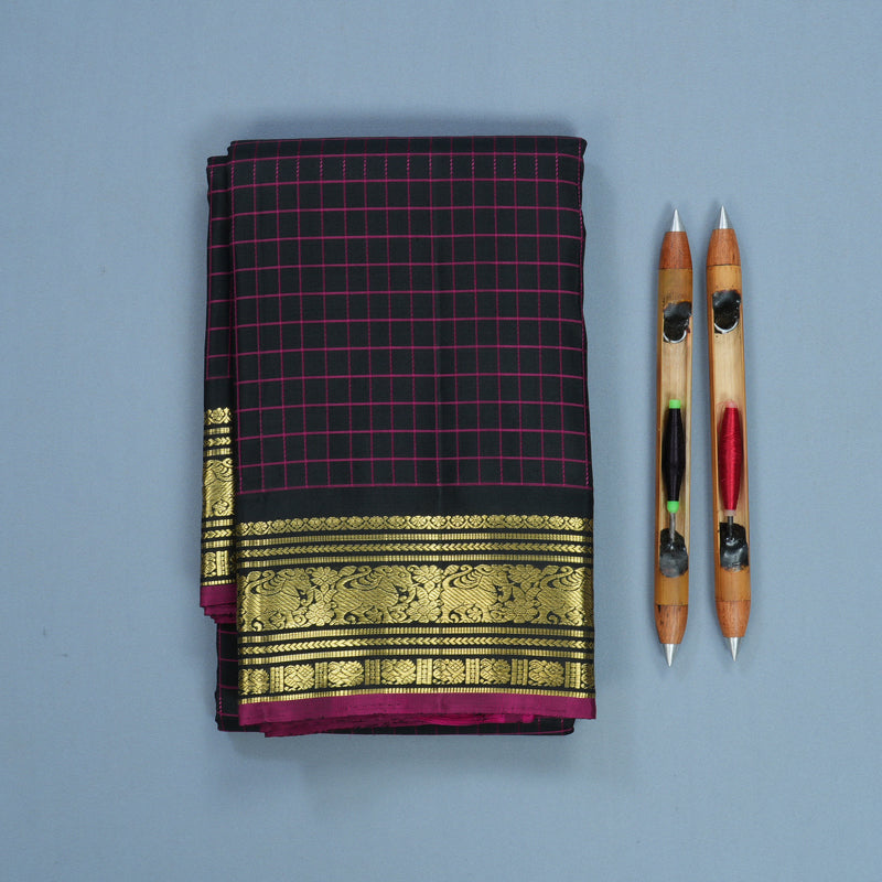 Hayagrivas Handloom Black Kanjivaram Silk Saree KBF836H7-2