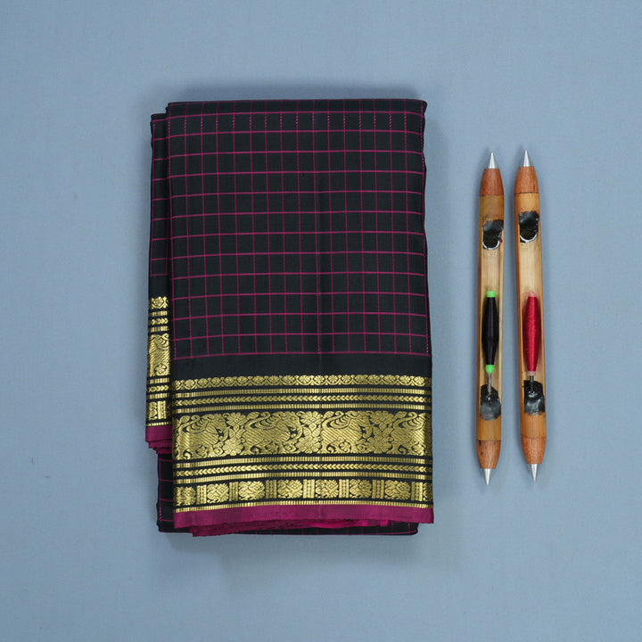 Hayagrivas Handloom Black Kanjivaram Silk Saree KBF836H7-2