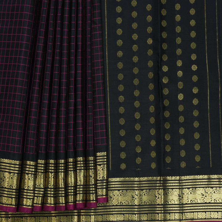 Hayagrivas Handloom Black Kanjivaram Silk Saree KBF836H7-2